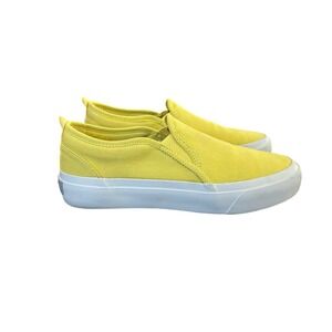 Everlane Women Canvas Slip On Sneakers Bright Yellow Low Top Flat Shoes Size 8.5